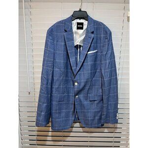 Hugo Boss Blue Wool Blend Blazer Sport Coat‎ - NWT Size 44L
